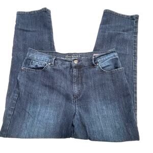 Gloria Vanderbilt Dark Wash Amanda Jeans Rhinestones Size 12 Short